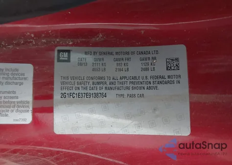 2014 Chevrolet Camaro 2Lt z USA, uszkodzony, nr VIN 2G1FC1E37E9138764